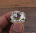 Amet&uuml;stist v&auml;&auml;riskivist s&otilde;rmus, 925 naela t&auml;ish&otilde;bedane s&otilde;rmus, kahetooniline s&otilde;rmus, boheemlaslik s&otilde;rmus, k&auml;sitsi valmistatud ehted, s&otilde;rmus 6