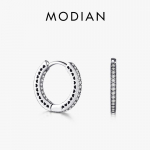 Modian 925 Sterling Silver Classic Full Hearts Hoop k&otilde;rvar&otilde;ngad Luksuslikud kuupmeetrist tsirkooniumoksiidist moeehted naistele pulmakink h&otilde;be