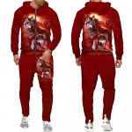 T&otilde;mblukuga kapuuts, dressid, mehed, naised, 3D prinditud, Hunt lahtised paarid, kapuutsid + p&uuml;ksid vabaaja hip-hop t&auml;navar&otilde;ivad dressipluusid, &uuml;likonnad L