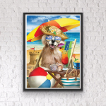 5D DIY Teemantmaali Koer puhkusel Maalimine Ristpistete komplekt Mosaiik Teemanttikandid Roos T&auml;is&uuml;mmargune/ruudukujuline puur Kodukaunistus Round 30x40cm