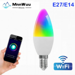 WiFi E14 Candle RGB LED lambipirn 100-240V nutikas h&auml;mardatav lamp t&ouml;&ouml;tab Alexa lambiga Google Home Yandex Alice Smart Light 1 Pcs E14 WIFI Bulb