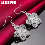 925 Sterling Silver Flower Star Drop K&otilde;rvar&otilde;ngad Ehted