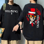Anime Hellsing Ultimate Alucard Vampiir Horror Graafiline T-s&auml;rk Meeste Lahtine &Uuml;lisuur T-s&auml;rk Unisex Naiste Unisexga Vabaaja Puuvillased T-s&auml;rgid L