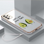 Luksuslik kaetud TPU telefoni&uuml;mbris koos kaelapaelaga Samsung Galaxy A04 A05s A13 A14 A24 A54 A34 Note20 S23 Ultra &uuml;mbristele A38 Maitsev avokaado kate Samsung Galaxy S23 FE