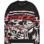 Y2K emo Meeste Pulloverid Kampsunid Loominguline Anime Naiste Kootud T&auml;navar&otilde;ivad Neiu Suurem&otilde;&otilde;tmeline Harajuku O Kaelusega Kootud Riided M must
