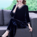 2 PC Naiste &uuml;likond S&uuml;gis- ja Talvine Suur Mood Klassikaline Soe Triibuline &Uuml;likond L&uuml;hike Jope Laia s&auml;&auml;rega p&uuml;ksid Kaheosalised naissoost XXXXXL black