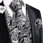 Hi-Tie Tuxedo vest meestele, &uuml;likond, vest kaelaside, taskur&auml;tik, mansetin&ouml;&ouml;bid pulma&auml;ri jaoks L