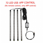 LED-auto jalavalgusti &uuml;mbritsev lamp USB juhtmevaba muusika kaugjuhtimispuldiga mitme režiimiga autode sisekujundusvalgustid 【72】USB APP