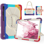 Samsung Galaxy Tab S7/ Tab S8/ Tab S7 FE/ Tab S7+/ Tab S8+ jaoks. Sisseehitatud Apple Pencil Groove &otilde;larihma disain 360&deg; p&ouml;&ouml;rleva k&auml;epidemega p&otilde;rutuskindel &uuml;mbris Samsung Galaxy Tab S7 FE