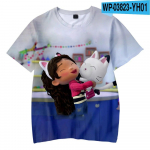 T-s&auml;rgid Anime Gabbys DollHouse 3D Prindi T&auml;navar&otilde;ivad Poisid T&uuml;drukud Armsad vabaaja Mood Suured T-s&auml;rgid Lapsed T-s&auml;rgid Topid Riided 100