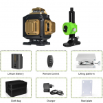 Clubiona 16 rida 4D professionaalne isetasanduv roheliste kiirte lasertase 4000 mAh liitiumioonakuga kaugjuhtimispuldi impulssrežiimiga