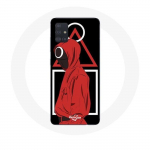 Samsung Galaxy A51 &uuml;mbris Squid Game logo s&uuml;mbolid kolmnurk ruut ring Must taust