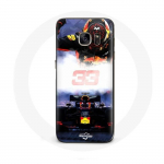 &Uuml;mbris Samsung Galaxy S7 Edge Formula 1 Max Verstappen F1 Driveri jaoks, must punane ja kollane