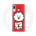 Coque pour Samsung Galaxy A20e BTS Bangtan Gar&ccedil;ons BT21 RJ de Jin Fond Rouge