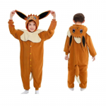 Eevee Onesie lastele &Uuml;heosaline pidžaama lastele Kigurumi Halloween Cosplay kost&uuml;&uuml;mipeokink 100 sulam oranž v&auml;rv