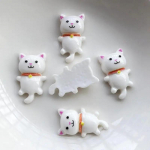 10 tk juhuslikult segatud armsa kassipoja vaigust lameda seljaga dekoratiivne k&uuml;lalisteraamatu DIY telefoni&uuml;mbris juuksekaunistusega vaigust tarvikud valge