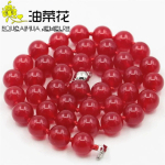 10 mm &uuml;mmargune punane nefriit kaltsedoni kaelakee looduslikust kivist aksessuaarid helmed kaelariided naistele t&uuml;drukutele kingitused k&auml;sitsi valmistatud ehete valmistamise kujundus 45cm punane