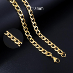 ASONSTEEL Kuuba kettkaelakee meestele naistele punk roostevabast terasest &auml;&auml;rekivi keti kaelakee vintage kullav&auml;rvi t&auml;ismetallist kollane 50cm 20inch