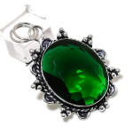 Natural Peridot Gemstone Handmade 925 Sterling Silver Jewelry Pendant 2.17 z1n55