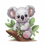 C402#Armas koaala seinakleebis Lastetoa taust Kodukaunistuse seinamaaling Elutoa tapeet Naljakas kleebis E-27.8x30cm-PET