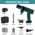 6 &uuml;hes harjadeta elektriline autopesuri relv Kaasaskantav juhtmeta laetav auto aiat&ouml;&ouml;riist EU Plug 1B roheline