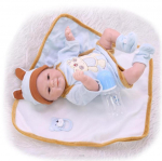 Nii armas 16-tolline Reborn Baby Doll M&auml;nguasi T&otilde;eline Naeratav T&uuml;druk Pehmest Silikoonist Reborn Babies Alive Bebe Riidest keha Reborn Boneca nukk 17 inch sinine