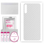 apgo Protective Skin Sticker for the back compatible with Tecno Camon 12 Pro, Wrap Film, Foil, Vinyl - Pattern Transparent Carbon