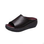 Mood Naiste Nahast Sussid Valged Ladias Retro Peep Toe Platvorm Kingad Puukingad Slip sandaalid Kiilud Liivad Zapatose Kingad 36