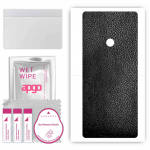 apgo Protective Skin Sticker for the back compatible with LG K71, Wrap Film, Foil, Vinyl - Pattern Black Leather