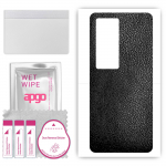 apgo Protective Skin Sticker for the back compatible with Vivo IQOO Neo5, Wrap Film, Foil, Vinyl - Pattern Black Leather