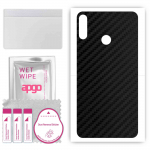 apgo Protective Skin Sticker for the back compatible with Tecno Spark 3, Wrap Film, Foil, Vinyl - Pattern Carbon Black