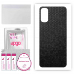 apgo Protective Skin Sticker for the back compatible with Oppo Reno4, Wrap Film, Foil, Vinyl - Pattern Black Honeycomb