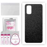 apgo Protective Skin Sticker for the back compatible with Realme 7 5G, Wrap Film, Foil, Vinyl - Pattern Black Honeycomb