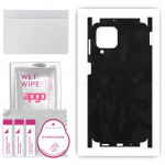 apgo Protective Skin Sticker for the back+sides compatible with Samsung Galaxy M53 5G, Full Wrap Film, Foil, Vinyl - Pattern Black Camo