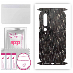 apgo Protective Skin Sticker for the back+sides compatible with Xiaomi Mi 10 Pro 5G, Full Wrap Film, Foil, Vinyl - Pattern Carbon Black Pixel