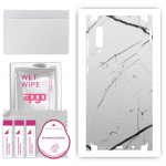 apgo Protective Skin Sticker for the back+sides compatible with Samsung Galaxy A30s, Full Wrap Film, Foil, Vinyl - Pattern White Marble