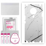 apgo Protective Skin Sticker for the back+sides compatible with Tecno Spark 6, Full Wrap Film, Foil, Vinyl - Pattern White Marble