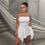 Naiste Seksikas Klubir&otilde;ivad Varrukateta Kleit Slim Fit Striperiga &Ouml;&ouml;s&auml;rk Liibuv t&ouml;&ouml;vorm Neiu Korraga kleit Magus riietus S valge