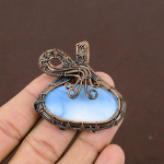 Natural Owyhee Opal Gemstone Handmade Copper Wire Wrap Pendant 2.09 r5m87