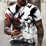 2022. aasta br&auml;ndi meeste s&auml;rk 3D-printimine Retrokompass Street Cool Trend O-kaelusega T-s&auml;rk Disain Moer&otilde;ivad, &uuml;lisuur 5XL XS