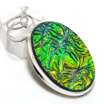 Natural Dichroic Glass Gemstone 925 Sterling Silver Jewelry Pendant 2.17 c6i63