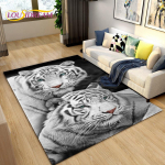 3D Beast Cartoon Animal Tiger, M&otilde;&otilde;khammas, Vaibad, Vaibavaip elutoa diivani uksemati kaunistamiseks, libisemiskindel p&otilde;randamatt 200x160cm