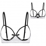 Naiste nahast seksikas pesu rinnahoidja &uuml;laosa, avatud nibudega voodrita rinnahoidja &uuml;laosa L valge