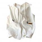 Vest Naiste kevad- ja s&uuml;gismudelid, spordi- ja vabaaja &uuml;hev&auml;rviline aluss&auml;rk, kardiganiga varrukateta ja kapuutsiga plusssuuruses sviiter XXL valge