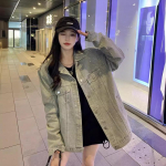 Lahtine teksajakk Naiste Spring Heavy Drill Work Style jope Tide S helesinine v&auml;rv