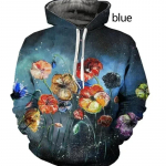 V&auml;rvilised moelilled naiste kapuutsiga dressipluus 3D-tr&uuml;kiga naiste vabaaja paaride kapuutsiga dressipluus naiste riided L