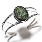 Etioopia opaal v&auml;&auml;riskivi k&auml;sitsi valmistatud 925 sterlingh&otilde;be mansett k&auml;ev&otilde;ru reguleeritav s1Y95