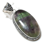 Fluorite Gemstone Handmade 925 Sterling Silver Gift Jewelry Pendant 2.56 v1w39