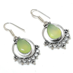 Green Chalcedony Gemstone Handmade 925 Sterling Silver Gift Earring 1.81 q8r30