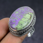 Purpurite Gemstone handmade 925 Sterling Silver gift Jewelry Ring Size 7.5 l7w71